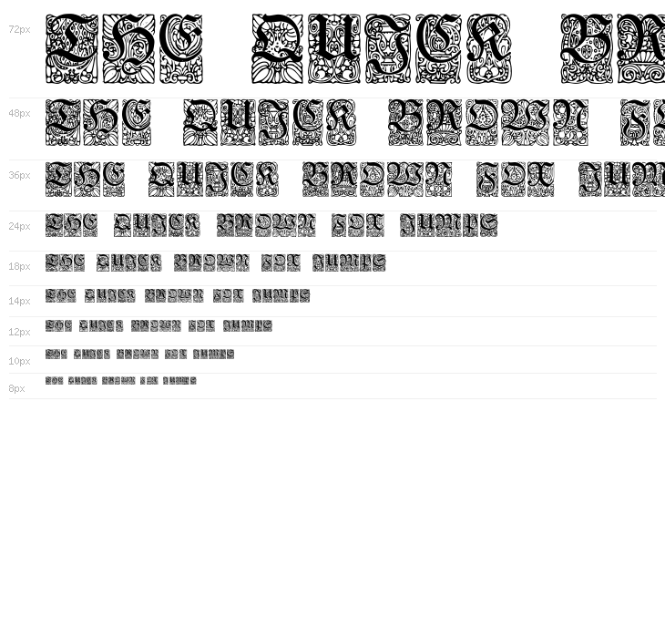 Unger-Fraktur Zierbuchstaben Waterfall