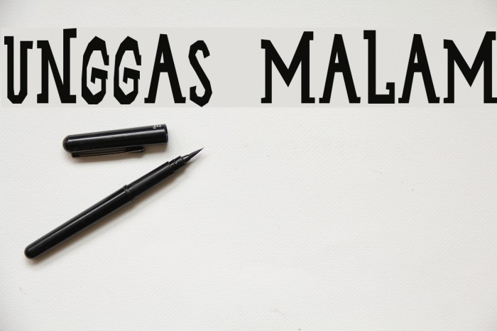 Unggas Malam Font examples