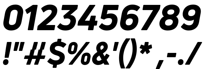 Uni Neue Heavy Italic Font OTHER CHARS