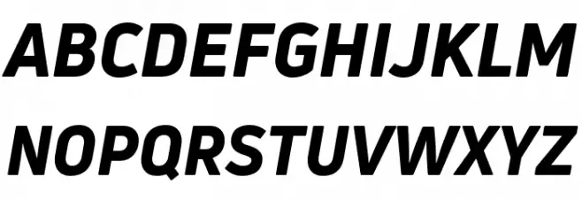Uni Neue Heavy Italic Schriftart Groß