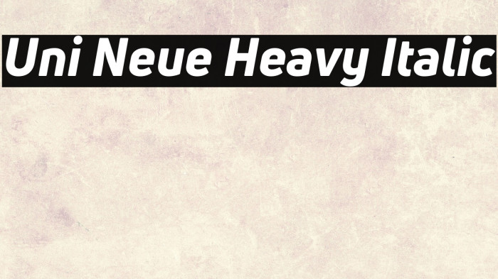 Uni Neue Heavy Italic Example 1