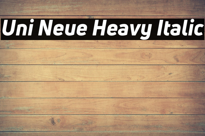 Uni Neue Heavy Italic Example 3