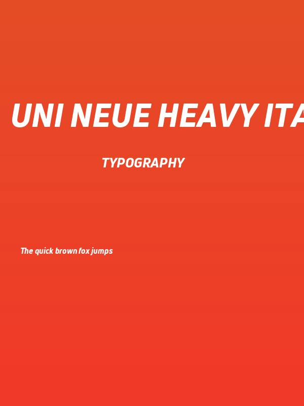 Uni Neue Heavy Italic Poster