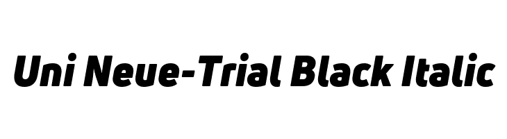 Uni Neue-Trial Black Italic  免费字体下载