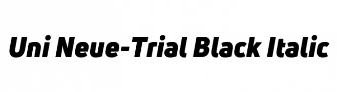 Uni Neue-Trial Black Italic  Frei Schriftart Herunterladen