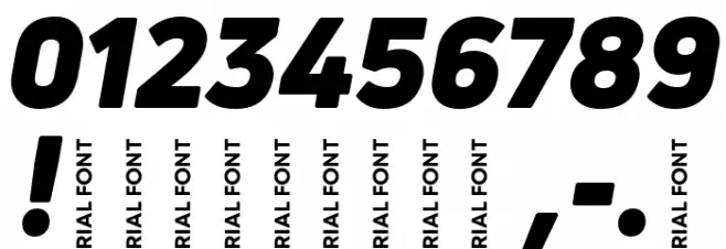 Uni Neue-Trial Black Italic Font OTHER CHARS