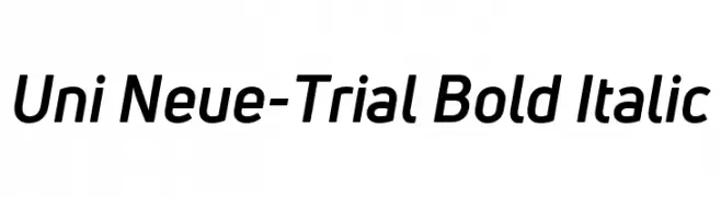 Uni Neue-Trial Bold Italic  免费字体下载