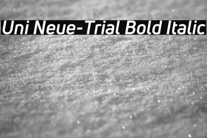 Uni Neue-Trial Bold Italic Font examples