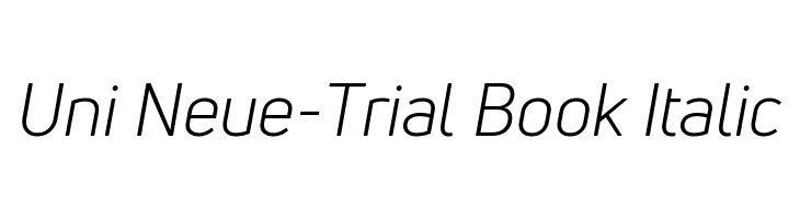 Uni Neue-Trial Book Italic  नि: शुल्क फ़ॉन्ट्स डाउनलोड