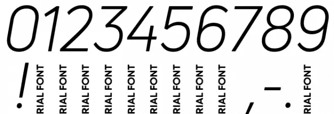 Uni Neue-Trial Book Italic Font OTHER CHARS