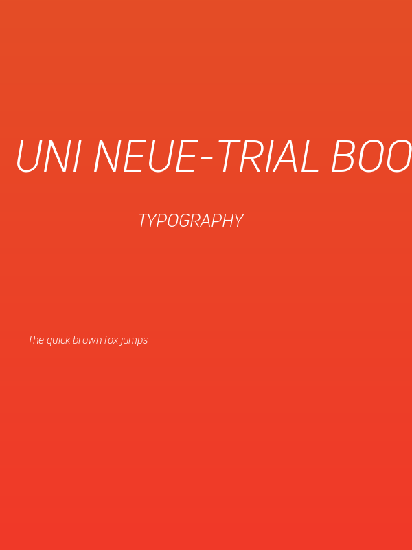 Uni Neue-Trial Book Italic Poster