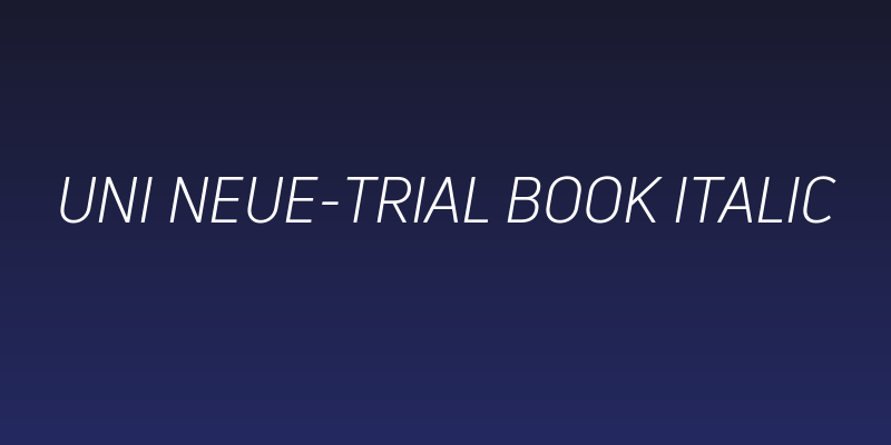 Uni Neue-Trial Book Italic Social Header