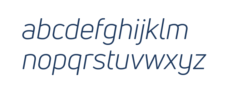 Uni Neue-Trial Book Italic Lowercase