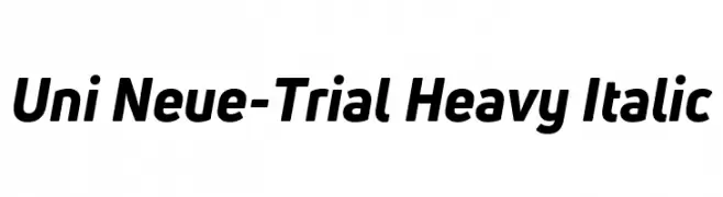 Uni Neue-Trial Heavy Italic  تنزيل الخطوط