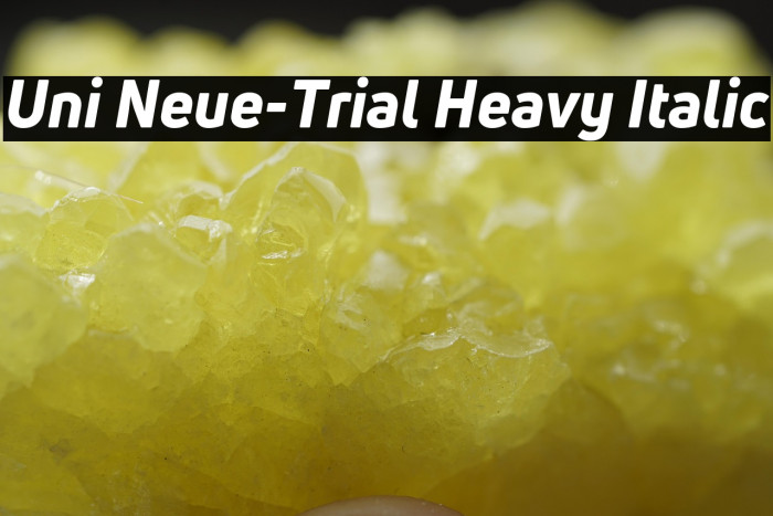 Uni Neue-Trial Heavy Italic Example 1