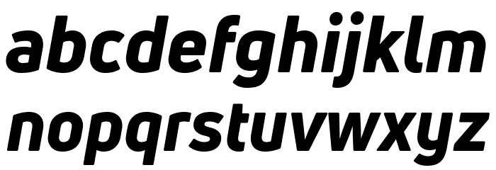 Uni Neue-Trial Heavy Italic Font LOWERCASE