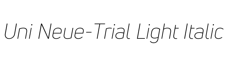 Uni Neue-Trial Light Italic  Fuentes Gratis Descargar