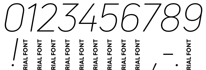 Uni Neue-Trial Light Italic Font OTHER CHARS