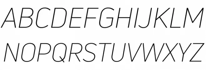 Uni Neue-Trial Light Italic फ़ॉन्ट अपरकेस