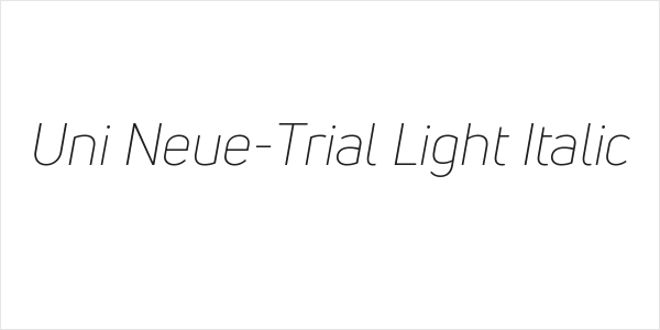 Uni Neue-Trial Light Italic Logo