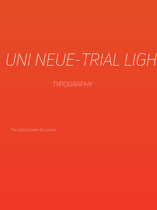 Uni Neue-Trial Light Italic Poster
