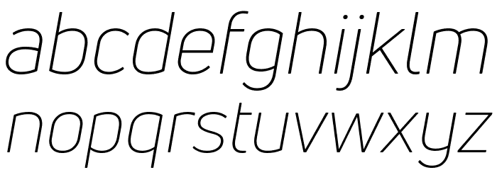 Uni Neue-Trial Light Italic Font LOWERCASE