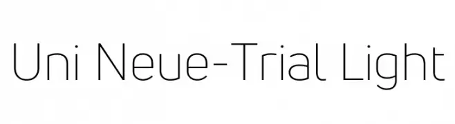 Uni Neue-Trial Light  Frei Schriftart Herunterladen