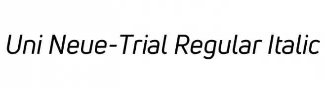 Uni Neue-Trial Regular Italic  تنزيل الخطوط
