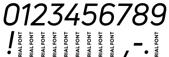 Uni Neue-Trial Regular Italic Font OTHER CHARS
