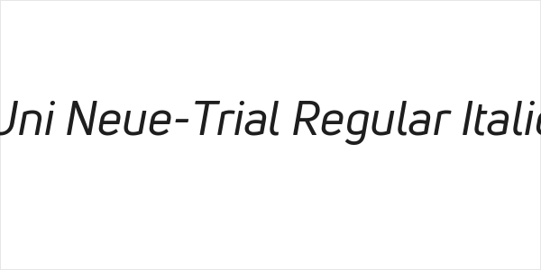 Uni Neue-Trial Regular Italic Logo