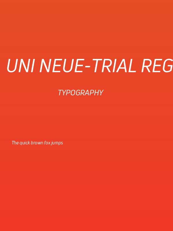 Uni Neue-Trial Regular Italic Poster