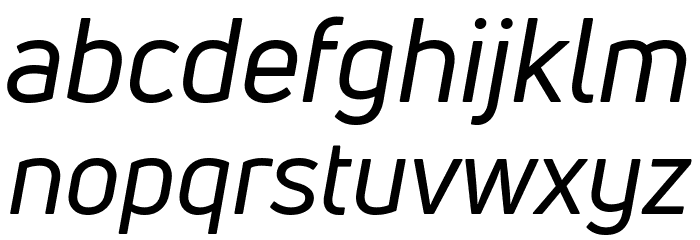 Uni Neue-Trial Regular Italic Font LOWERCASE