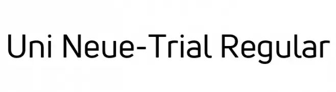 Uni Neue-Trial Regular  Frei Schriftart Herunterladen