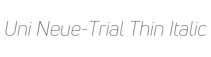 Uni Neue-Trial Thin Italic  les polices de caractères gratuit tlcharger