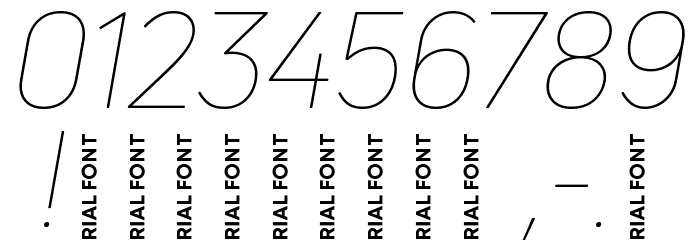 Uni Neue-Trial Thin Italic Font OTHER CHARS