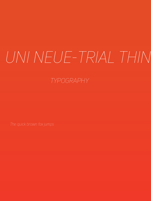 Uni Neue-Trial Thin Italic Poster