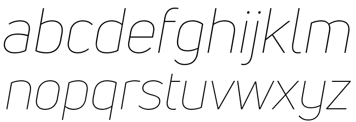 Uni Neue-Trial Thin Italic Font LOWERCASE