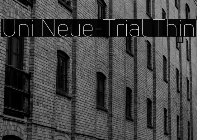 Uni Neue-Trial Thin Font examples
