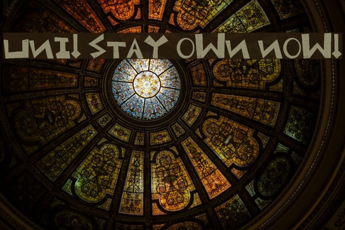 Uni! Stay own now! Font examples