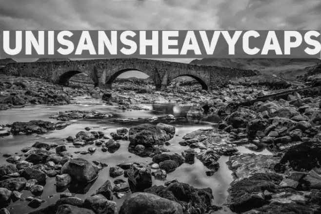 UniSansHeavyCAPS Font examples