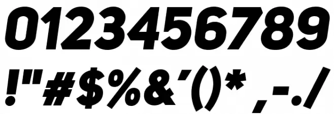 UniSansHeavyItalicCAPS Font OTHER CHARS