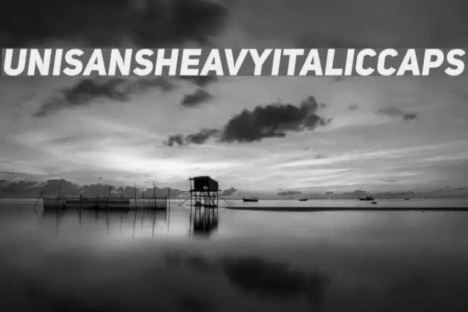 UniSansHeavyItalicCAPS Font examples