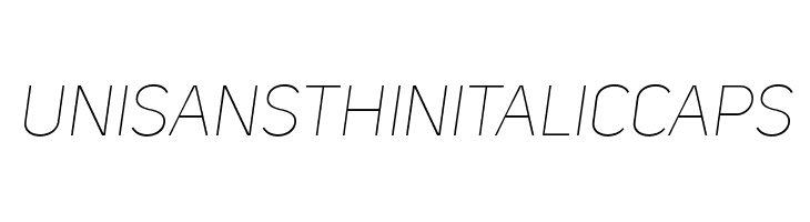 UniSansThinItalicCAPS Font