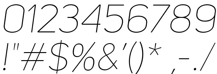 UniSansThinItalicCAPS Font OTHER CHARS