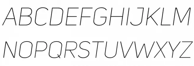 UniSansThinItalicCAPS Schriftart Groß