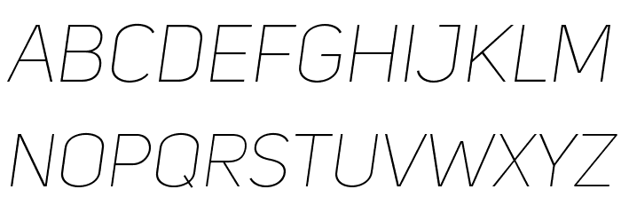UniSansThinItalicCAPS Font LOWERCASE