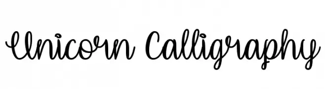 Unicorn Calligraphy  Frei Schriftart Herunterladen