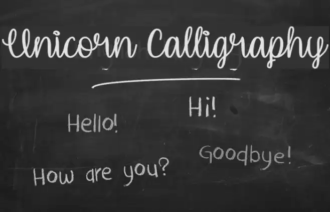 Unicorn Calligraphy Font examples