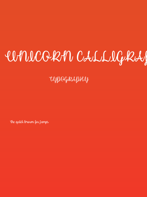Unicorn Calligraphy Poster