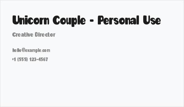 Unicorn Couple - Personal Use Business Card